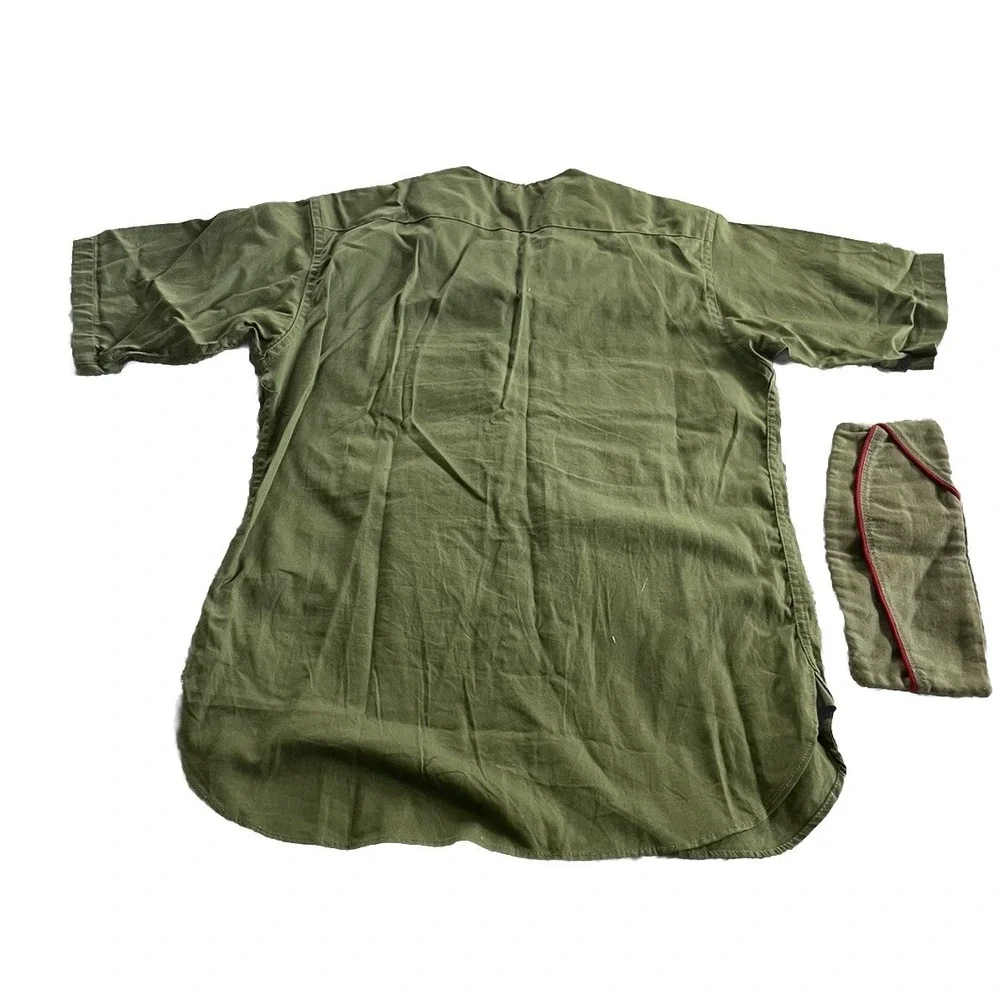 Boy Scouts Of America 60s Green SS Uniform Shirt & Garrison Cap Fits As Youth XL
